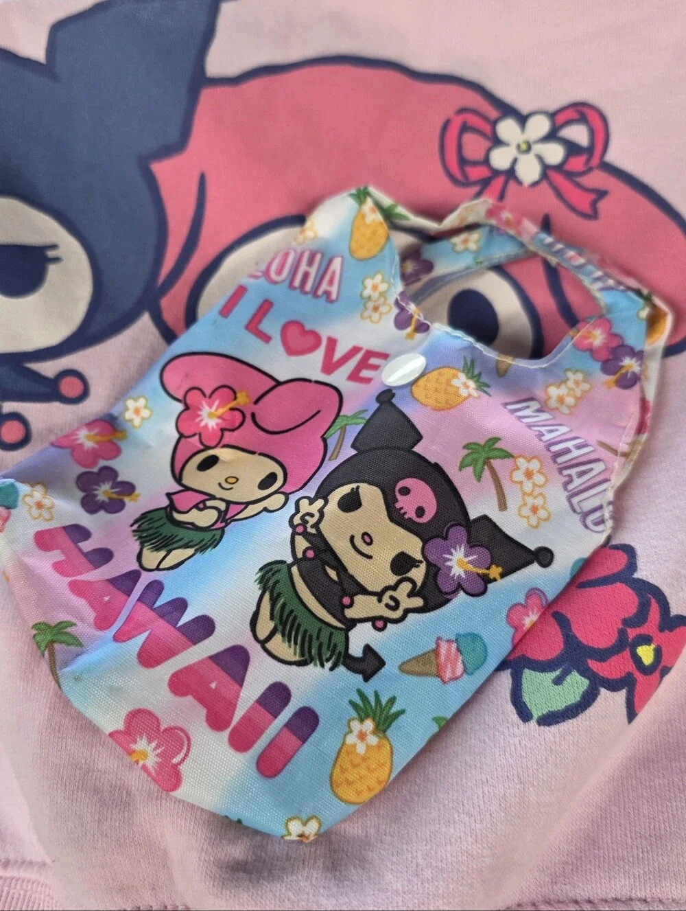 Kids Hawaii Print Reusable Bag - Pink & Blue American Girl Shopping Bag Mini Bag